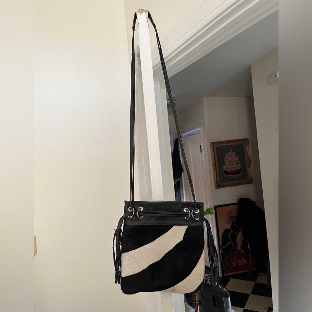 Vintage Zebra Print Shoulder Bag